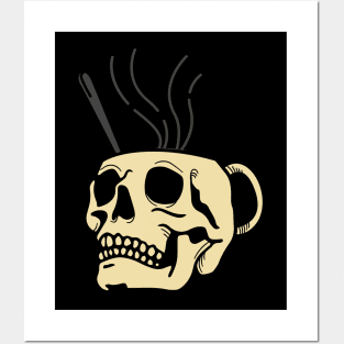 Steaming Hot Skull Mug Posters and Art